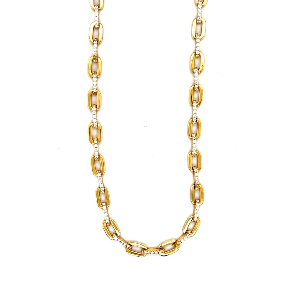 925 Gold Vermeil Cz‎ Link Necklace